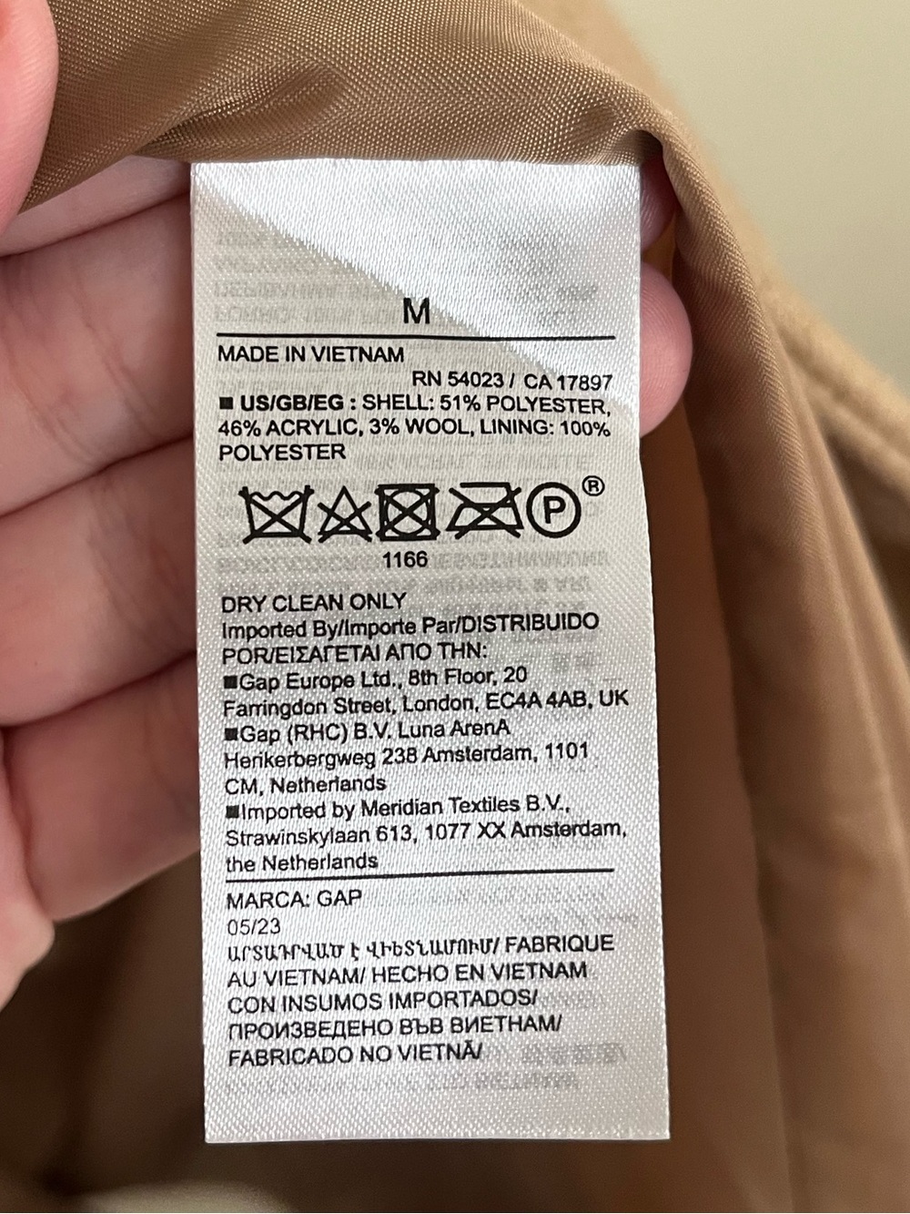 GAP Women's Camel Top Coat, Size M - Picture 5 of 10